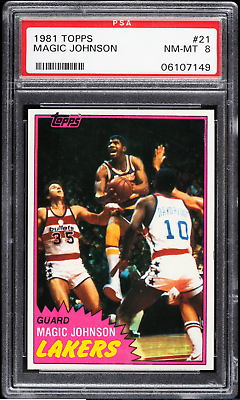 #ad 1981 Topps Magic Johnson Solo Rookie Card RC #21 PSA 8 Mint Lakers Basketball $199.99