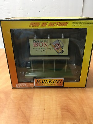 #ad MTH Rail King O Lighted Billboard Pittsburgh Brewery Iron City Beer 30 90286 $29.99