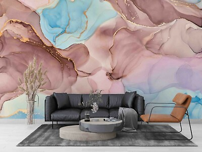 3D Pink Marble Texture Wall Murals Wallpaper Murals Wall Sticker Wall 30 AU $349.99