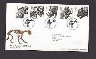 #ad RARE   2006  ICE AGE ANIMALS  FDC addressed  to  ERIC BRISTOW MBE DARTS  PERFECT GBP 6.99