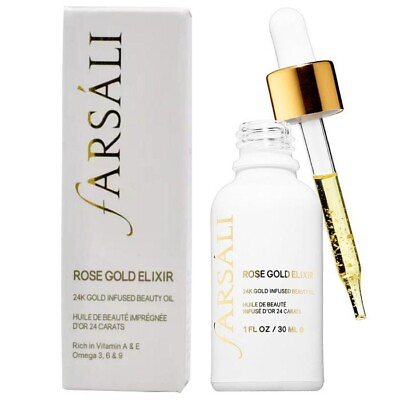 #ad FARSALI Rose Gold Elixir 24k Infused Beauty Oil FULL SZ 1 oz Moisturizer 💯BNIB $49.90