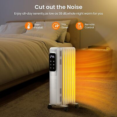 #ad Radiator Heater 1500W Electric Portable Space Oil Filled Heater LCD Display R C $252.92
