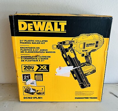 #ad DeWALT DCN21PLM1 20V MAX XR 21 Deg Plastic Collated Framing Nailer Kit Open Box $300.00