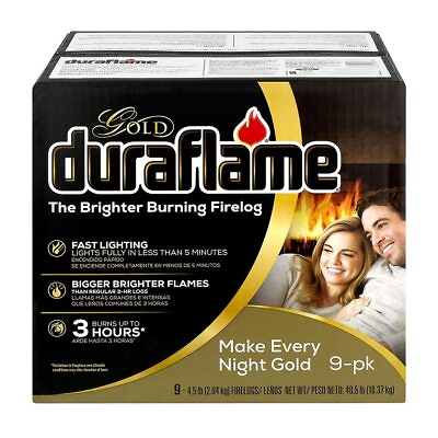 #ad Duraflame Gold 4.5lb 3 hr Firelog 9 Pack Packaging May Vary $78.04