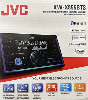 #ad NEW JVC KW X855BTS 2 DIN Digital Media Car Audio Receiver w Bluetooth USB $129.00