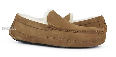 #ad UGG Ascot Chestnut Suede Fur Slippers Mens Size 10 Fits size 9 NIB $72.95