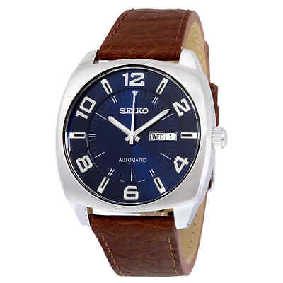 Seiko Recraft Automatic Blue Dial Brown Leather Men#x27;s Watch SNKN37 $126.49