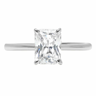 #ad 1.75 ct Radiant Cut Lab Created Diamond Stone Solid 14K White Gold Ring $8398.67