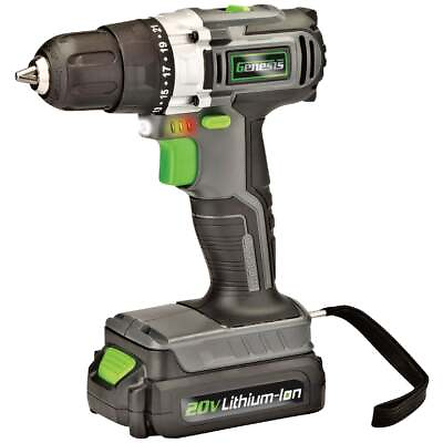 #ad Genesis 20 Volt Lithium Ion 3 8 In. Cordless Drill Driver Kit GLCD2038A Pack of $333.83