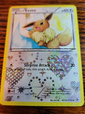 #ad Eevee RC14 RC25 Radiant Collection Pokemon TCG Card Full Holo NM LP $9.49