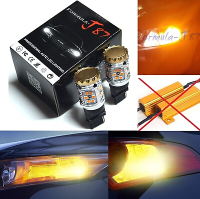 #ad Canbus Error Free LED Light 3156 Amber Two Bulbs Rear Turn Signal Replace Lamp $18.75