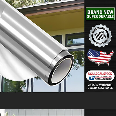#ad 15% VLT Silver Self adhesive Window Tint Film For Home Office Glass Uncut Roll $9.99