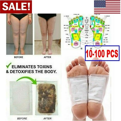 #ad 10 100 Foot Detox Pad Cleansing Patch Pain Relief Soothing Herbal Organic Unisex $13.48