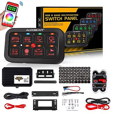#ad Auxbeam RGB 8 Gang Auxiliary Switch Panel AR 800 Light Toggle Momentary Pulsed $239.99