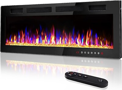 #ad 72#x27;#x27;Electric Fireplace insert Recessedamp;Wall Mounted Heater Room Decor Ultra Thin $349.99