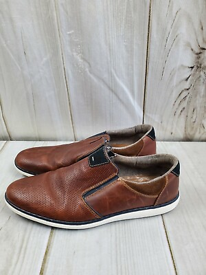 #ad Rieker Leather Loafer Sneaker Shoes Mens 46 Brown Casual Slip on comfort Fashion $29.99