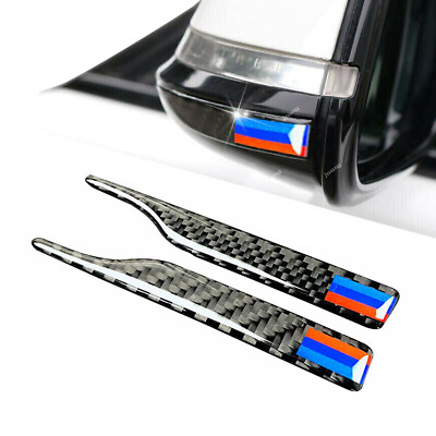 #ad Carbon Fiber M Strip Side Rearview Mirror Guard Anti rub Strip For BMW X3 X5 E90 $7.39