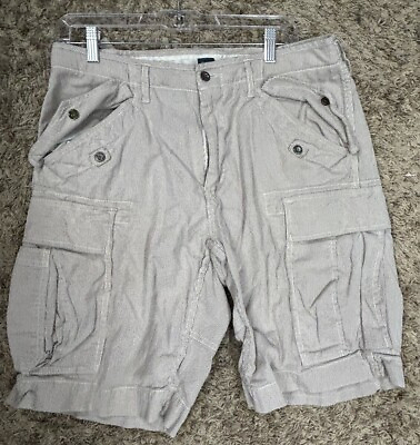 #ad Polo Ralph Lauren Mens Size 33 White Military Paratrooper Cargo Shorts L2 $49.99