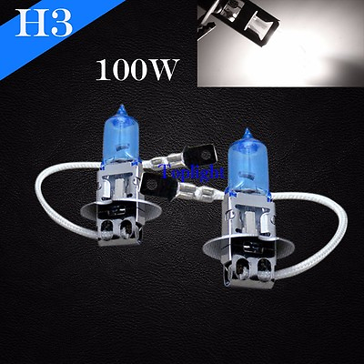 #ad H3 Bright White 5000K 100w 12v Xenon Halogen Headlight 2x Lamp Bulb Fog Light $7.70