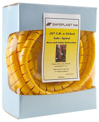 #ad Pre Cut Spiral Wrap Hose Protector 3 4quot; OD 25#x27; Length Yellow $53.49