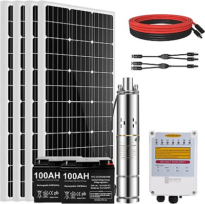 #ad DC 24V Submersible Solar Well Pump Kit 3#x27;#x27; Solar Water Pump 164ft 5.7gpm MPPT $369.98