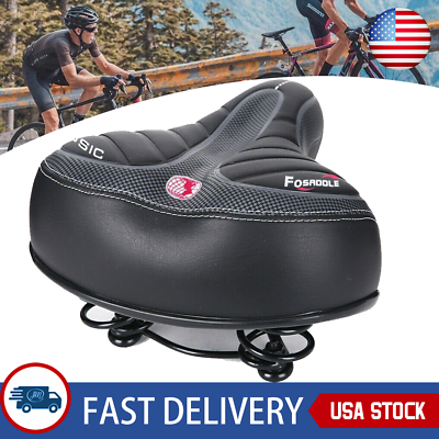#ad Comfort Bike Seat Cushion Soft Gel Extra Wide Big Bum Bicycle Saddle Pad Sporty $16.98