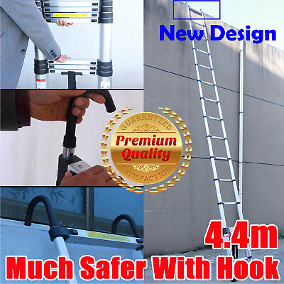 #ad 14FT 20FT Tall Telescoping Ladder Extension Collapsible Ladders Aluminum $68.31