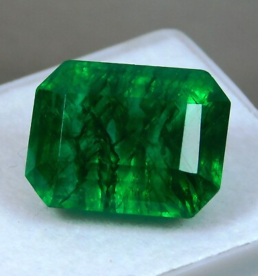 #ad Certified Natural Colombian Green Emerald 11.15 Ct Emerald Cut Loose Gemstone $18.99