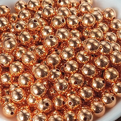 #ad Real Pure Copper Round Beads Seamed Anti Tarnish Smooth Spacer Beads 2mm 9.5mm $3.99