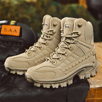 #ad Men#x27;s Tactical High Top Boots Non SlipAll Weather ComfortDurable for Outdoor $32.87