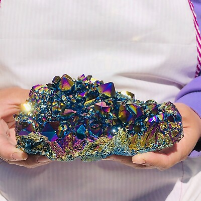 #ad 2.66LB Natural color plated mineral standard quartz crystal energy healingHH462 $120.00