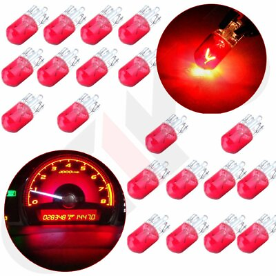 #ad 20Pcs T10 W5W 168 Red Car Halogen Bulbs Cluster Odometer Indicator Lights 12V 5W $7.15