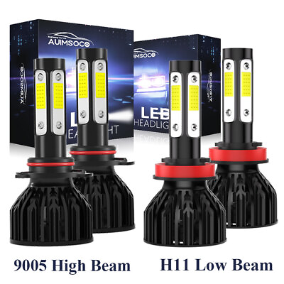 #ad 4Pcs LED Headlight High Low Beam Bulbs 9005 H11 For Ram 1500 2011 2021 White Kit $36.79