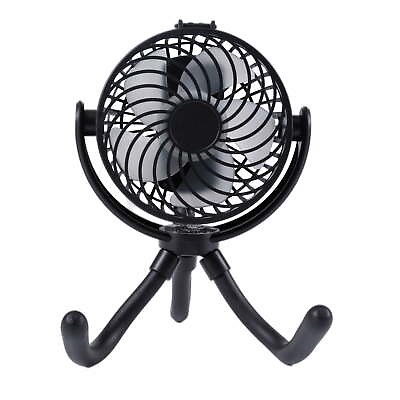 #ad New Portable Rechargeable Fan with Flexible Tripod for Stroller Car Seat Black $15.96