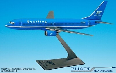 #ad Flight Miniatures Sterling Boeing 737 800 Light Blue Desk 1 200 Model Airplane $59.45