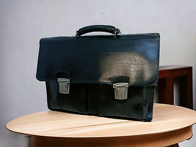 Men#x27;s distressed leather briefcase for business documents classic handbag . $182.50