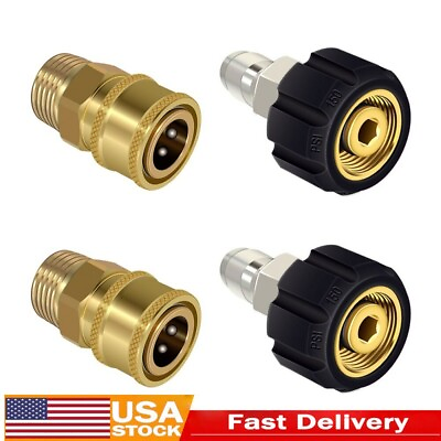 #ad #ad Pressure Washer Adapter Set M22 M22 14MM to 3 8#x27;#x27; Quick Connect 2 pack $16.89