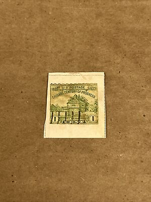 #ad Fort Dearborn Chicago Century Of Progress 1 Cent Stamp Green $12.00