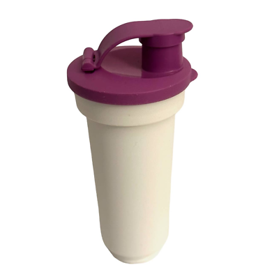 #ad Tupperware Cup w Flip Top Pour Spout 6931A 4 White Purple 10oz Lid Drinkware NWT $14.00