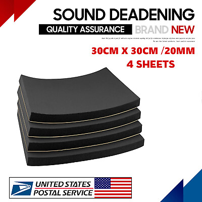 #ad 12quot;x12quot; Car Trunk Floor Firewall Sound Deadener Mat Heat Shield Insulation Black $12.99