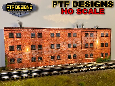 #ad HO Scale Scratch Built Industrial #12 Building Flat Front Factory LEDs Walthers $25.99