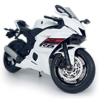 #ad 1:12 Scale Yamaha YZF R6 Motorcycle Model Diecast Toy Motorcycle Kids Gift White $29.91