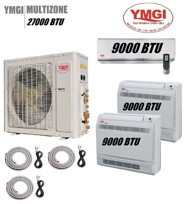 #ad YMGI 27000 BTU 3 Zone Ductless Mini Split Heat Pump for Cooling Heating 220V LOQ $4250.00