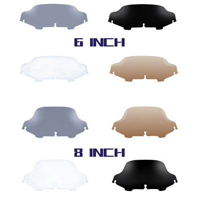 #ad 6quot;amp; 8quot; Black Smoke Clear Wave Windshield Windscreen For Harley Touring 1996 2013 $22.25