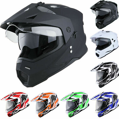 #ad #ad 1Storm Dual Sport Motorcycle Off Road Full Face Dual Visor Helmet HF802CLS $64.95
