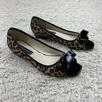 #ad Steven Steve Madden Womens Peep Toe Flats Size 7.5 M Leopard Print Dress Shoes $19.98