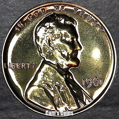 #ad 1961 Proof Lincoln Memorial Cent BU Red Brilliant Uncirculated Penny $2.99