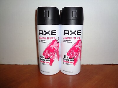 #ad Lot 2 Axe ANARCHY for HER Body Spray Deodorant 48 Hr Full Regular Size 5 oz Each $14.95