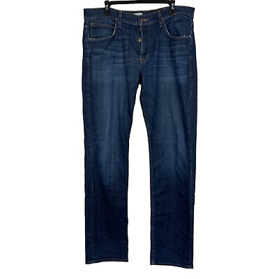 #ad Hudson Byron Five Pocket Straight Button Fly 36x34 Stretch Denim Blue Jeans $32.00