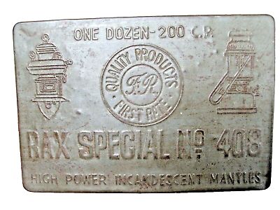#ad OLD RAX SPECIAL NO. 408 OLD INCANDESCENT MANTLES TIN BOX $80.00